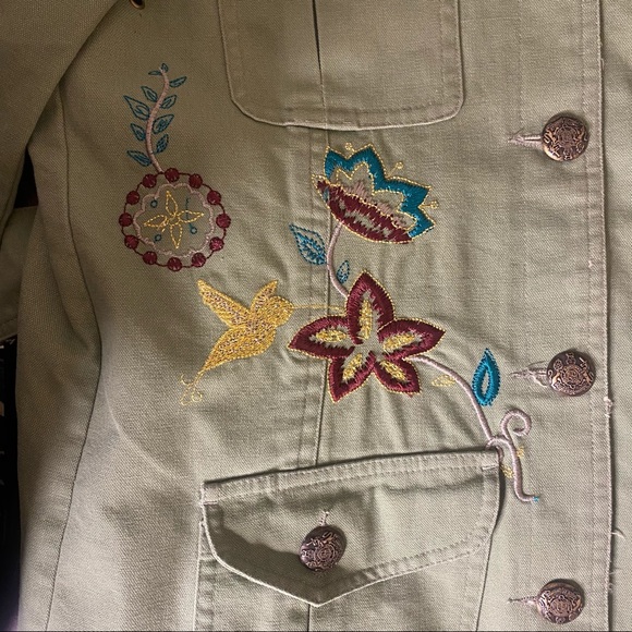 TRUE MEANING Green Jacket Embroidery Sz 4 - Picture 4 of 7